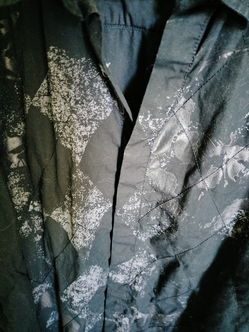 DKNY Black Lightweight Button-Front Shirt Jacket with Distressed Print - Picture 2 of 4